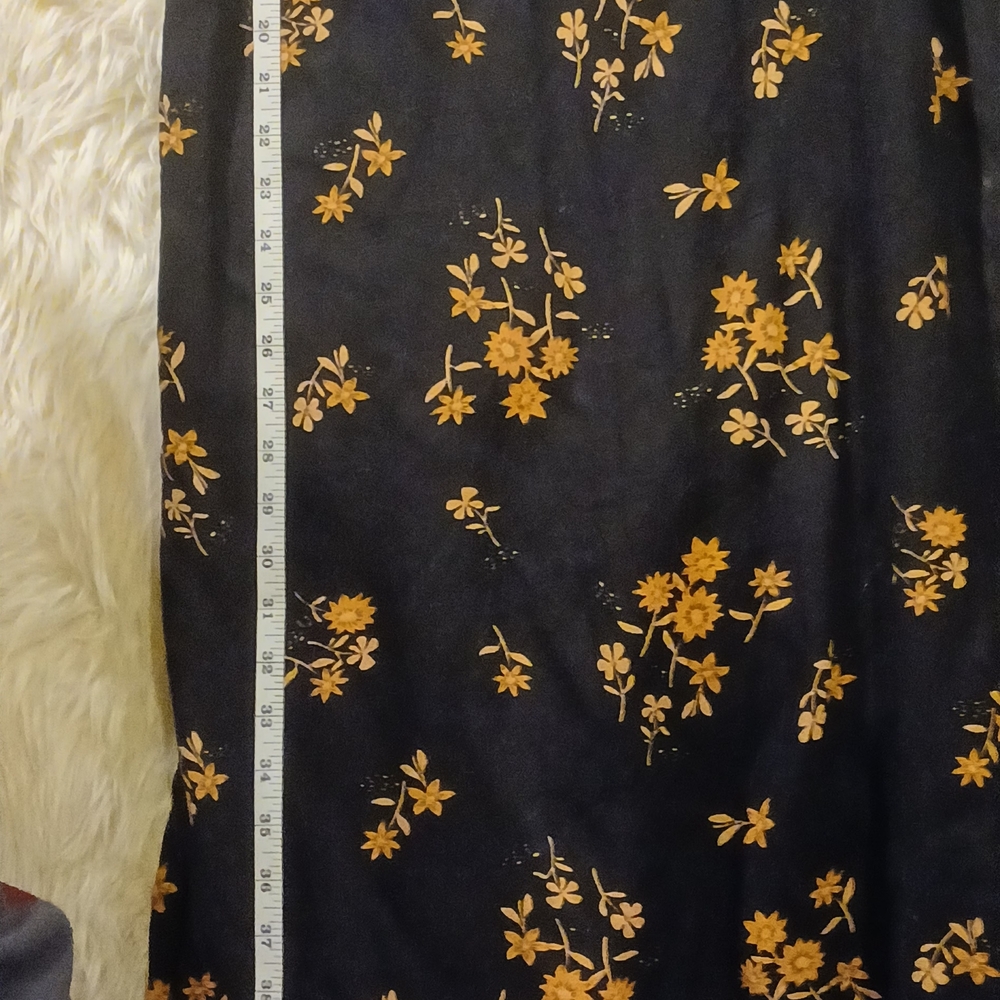 Black Mini Dress with Mustard Floral Print - Picture 5 of 12